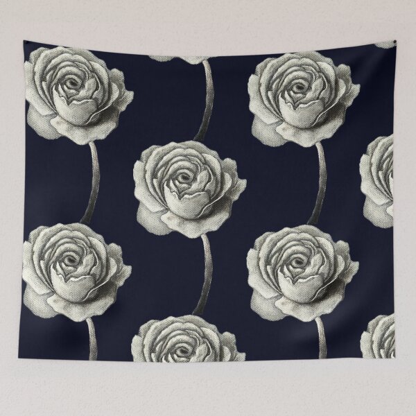 Item preview, Glowing Rose in the Dark, Flower Painting on Black Canvas designed and sold by Art by Agnes Bosze.