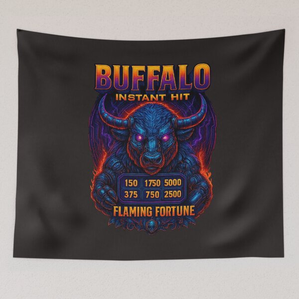 Item preview, Buffalo Instant Hit Flaming Fortune T-Shirt designed and sold by Thaivi Design.
