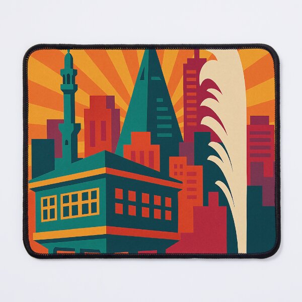 Item preview, Vibrant Jeddah Cityscape | Retro Pop Art Travel Poster | Bold Jeddah Artwork | Iconic Saudi Arabian Landmark | Vintage Travel Vibes designed and sold by PaintedPixels01.