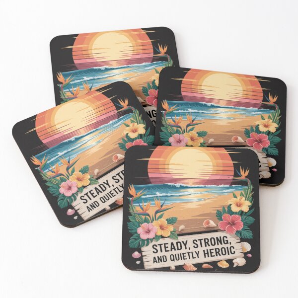 Item preview, Steady, Strong, and Quietly Heroic – Vintage Sunset Beach Father's Day Art designed and sold by InspiredCreatives.