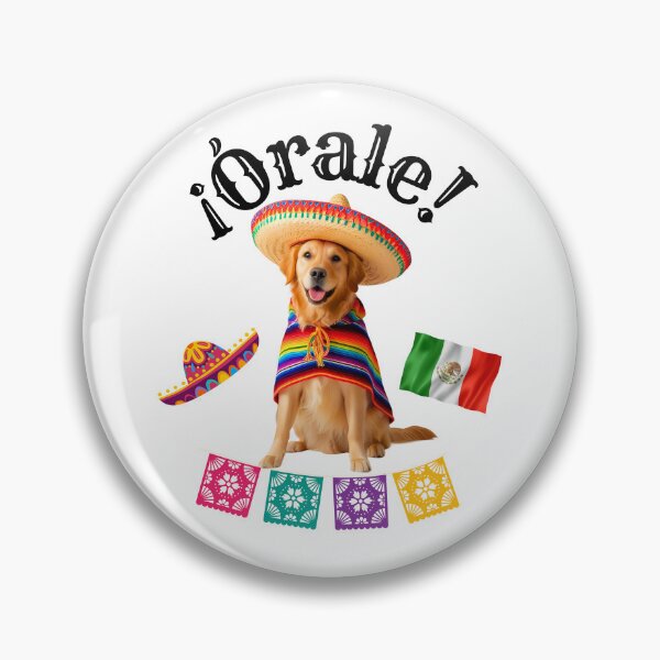 Item preview, ¡Órale Golden Retriever! – Fiesta Dog in Sombrero and Poncho with Mexican Flag designed and sold by Fredster1966.