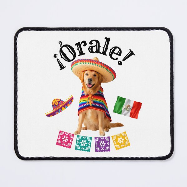 Item preview, ¡Órale Golden Retriever! – Fiesta Dog in Sombrero and Poncho with Mexican Flag designed and sold by Fredster1966.