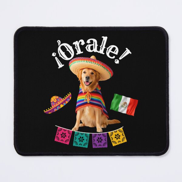 Item preview, ¡Órale Golden Retriever! – Fiesta Dog in Sombrero and Poncho with Mexican Flag designed and sold by Fredster1966.