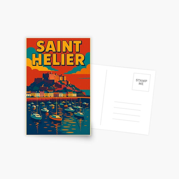 Item preview, Saint Helier Retro Pop Art | Vibrant Jersey Travel Poster | Colorful Coastal Design | Scenic Saint Helier Artwork | Jersey Island Vibes designed and sold by PaintedPixels01.