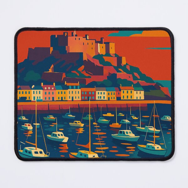 Item preview, Saint Helier Retro Pop Art | Vibrant Jersey Travel Poster | Colorful Coastal Design | Scenic Saint Helier Artwork | Jersey Island Vibes designed and sold by PaintedPixels01.