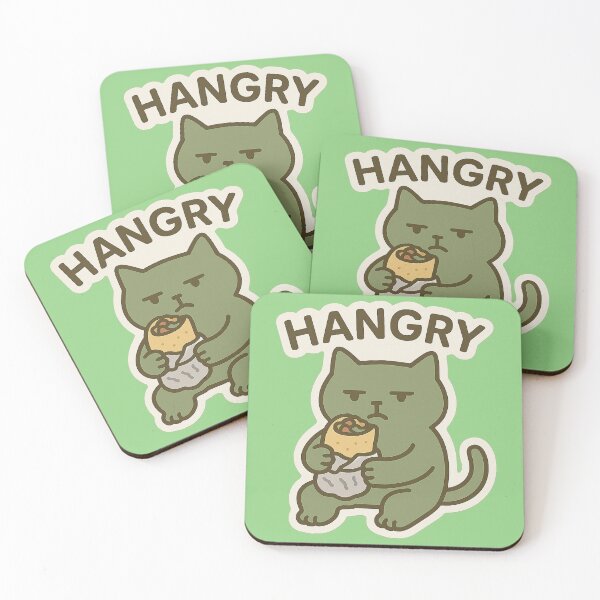Item preview, Hangry – Grumpy Kitten Eating Burrito Sticker | Funky Kitten Meme designed and sold by Funky Kitten.