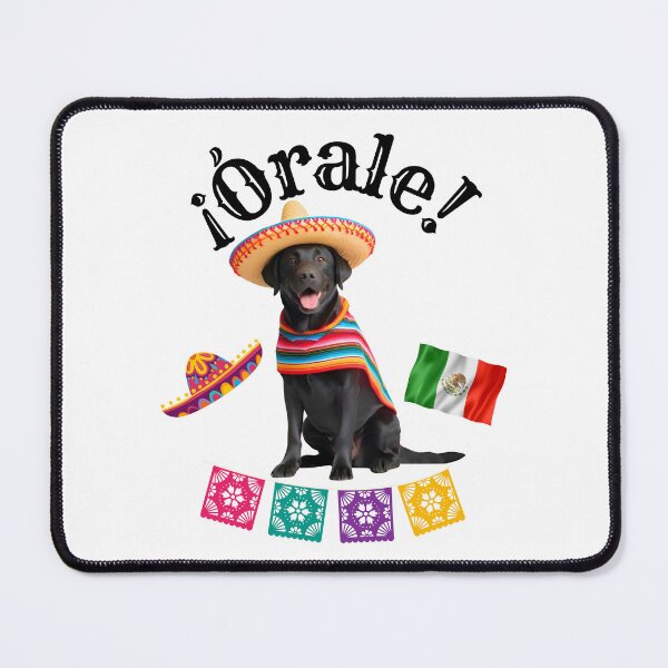 Item preview, ¡Órale Black Labrador Retriever! Fiesta Dog in Sombrero, Poncho, and Mexican Flag designed and sold by Fredster1966.