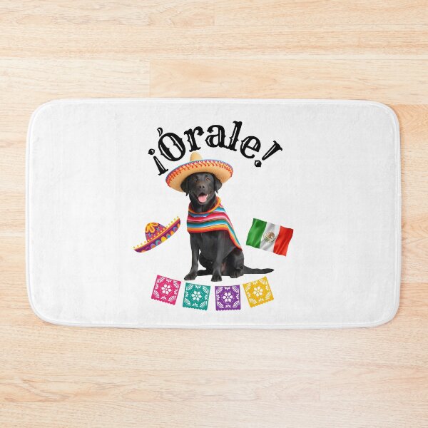 Item preview, ¡Órale Black Labrador Retriever! Fiesta Dog in Sombrero, Poncho, and Mexican Flag designed and sold by Fredster1966.