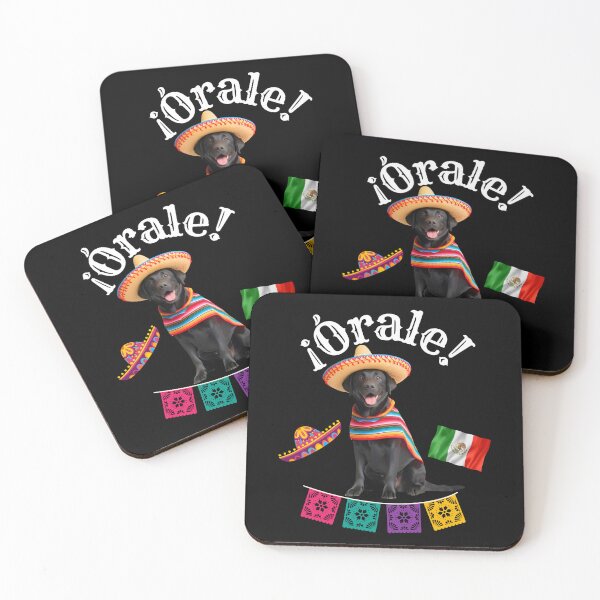 Item preview, ¡Órale Black Labrador Retriever! Fiesta Dog in Sombrero, Poncho, and Mexican Flag designed and sold by Fredster1966.