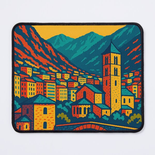 Item preview, Andorra La Vella Retro Pop Art Poster | Vibrant Mountain City Print | Digital Travel Artwork | Colorful Pyrenees Wall Art | Vintage-Inspired Cityscape designed and sold by PaintedPixels01.