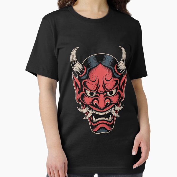 Item preview, Lucky Oni Mask – Japanese Demon Illustration T-Shirt | Bold Tattoo Art by Kartick Dutta designed and sold by KARTICK DUTTA.