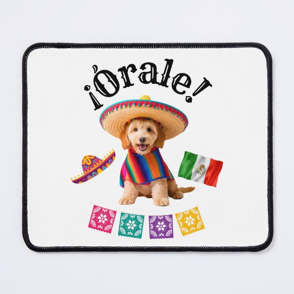 Item preview, ¡Órale Miniature Goldendoodle! Fiesta Dog in Sombrero, Poncho & Mexican Party Style designed and sold by Fredster1966.