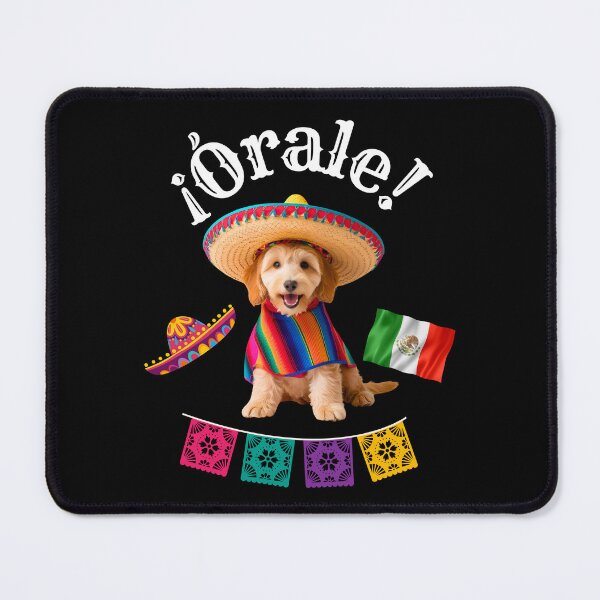 Item preview, ¡Órale Miniature Goldendoodle! Fiesta Dog in Sombrero, Poncho & Mexican Party Style designed and sold by Fredster1966.