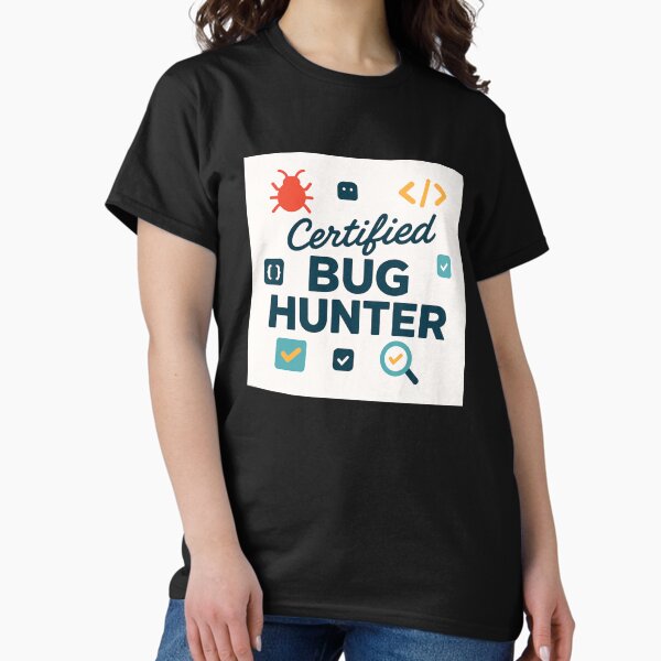 Artikel-Vorschau von Zertifizierter Bug Hunter – Lustiges QA-Tester-Geschenkdesign, designt und verkauft von WorkBuddyGifts.
