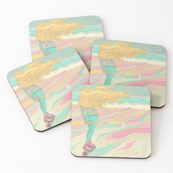 Item preview, Girl roller blading on beach designed and sold by liana campbell.