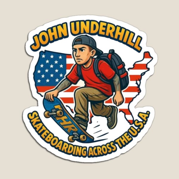 Artikel-Vorschau von John Underhill auf Skateboard durch die USA, designt und verkauft von skateusa1.