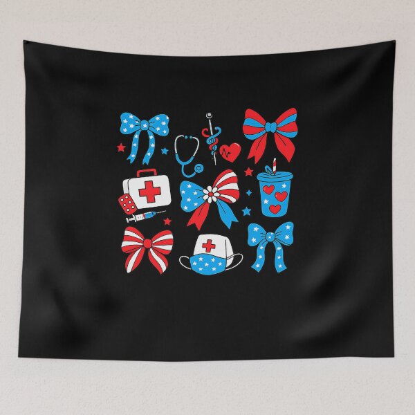 Item preview, 4th July Nurse Coquette Bow ICU Nurse CRNA Surgical Medical designed and sold by facegm.