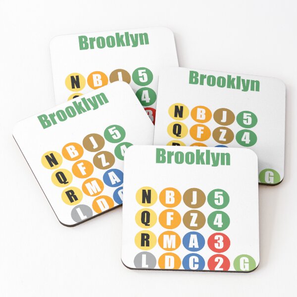 Item preview, Brooklyn NY train lines dark green designed and sold by Mozart3.
