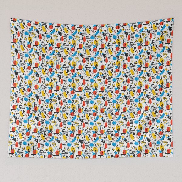 Item preview, Minimalist Doodles Vibrant Colors Abstract Art designed and sold by MidArtForge.