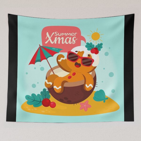 Item preview, Summer vibes | A gingerbread man |  tshirt |retro | beach | sunglass | sea | coconut trees | sunshine | sunset | sunset | jungle | birds | best selling  tshirt design  designed and sold by TeenLake.