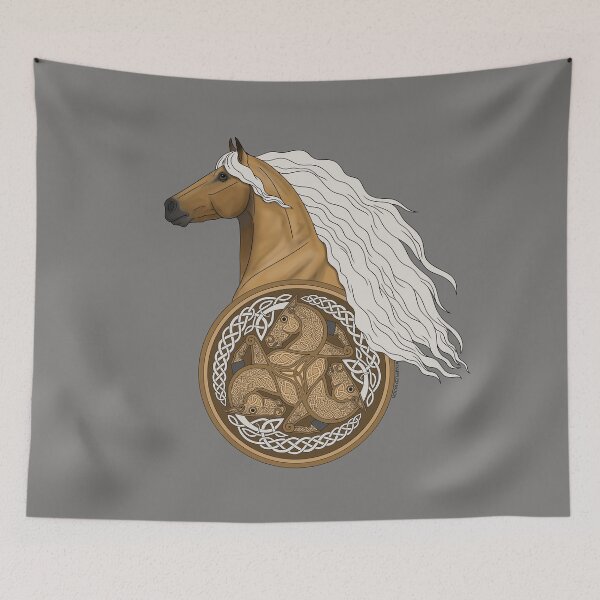 Item preview, Palomino Horse with Celtic Horse Knotwork designed and sold by DappledMoon.