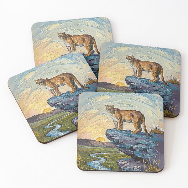 Item preview, Cougar on Rocky Outcrop at Sunset designed and sold by AnimalAirtistry.