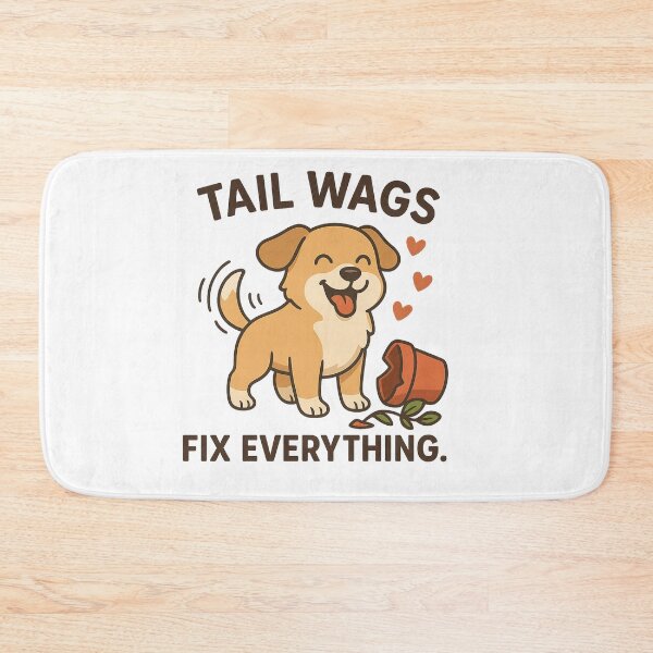 Item preview, Tail Wags Fix Everything – Cute Dog Cartoon Design designed and sold by ClearSkyThreadz.