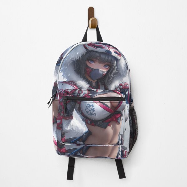 Item preview, Girl Anime Woman Futuristic Armor White Red Fur Hood Masked Character designed and sold by juniorcastros.