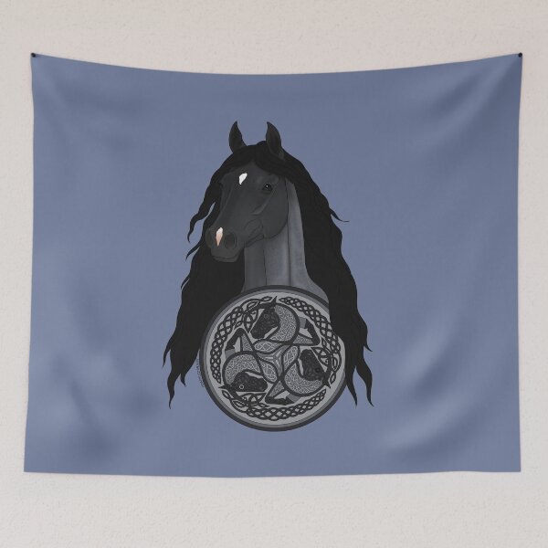 Item preview, Blue Roan Horse with Celtic Horse Knotwork designed and sold by DappledMoon.