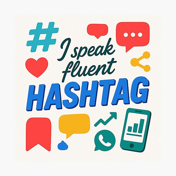 Item preview, I Speak Fluent Hashtag – Funny Social Media Manager Gift Design designed and sold by WorkBuddyGifts.