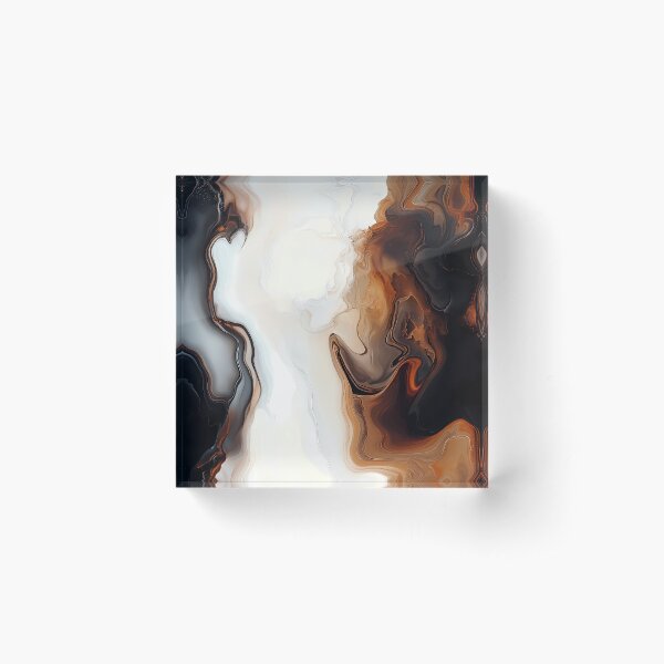 Item preview, Brown and White Abstract Fluid art designed and sold by ColorFlowArt.