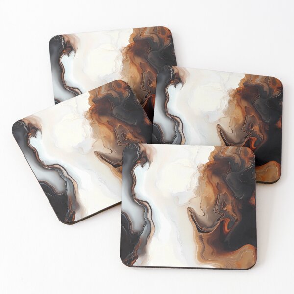 Item preview, Brown and White Abstract Fluid art designed and sold by ColorFlowArt.