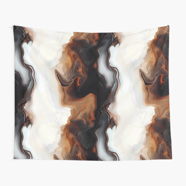 Item preview, Brown and White Abstract Fluid art designed and sold by ColorFlowArt.