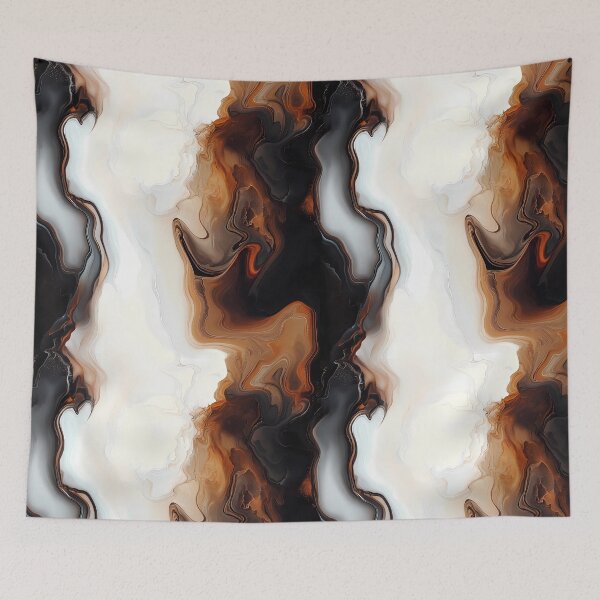 Item preview, Brown and White Abstract Fluid art designed and sold by ColorFlowArt.