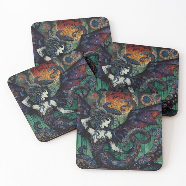 Item preview, Abstract Serpent Lady Art designed and sold by TheDarkWardrobe.