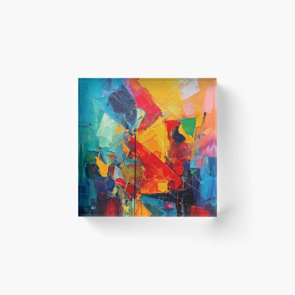 Item preview, Creative Bright Colorful Painterly Thick Paint Modern Art Abstract designed and sold by CattlettArt.