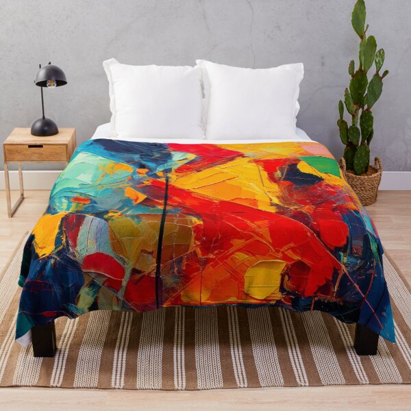 Item preview, Creative Bright Colorful Painterly Thick Paint Modern Art Abstract designed and sold by CattlettArt.
