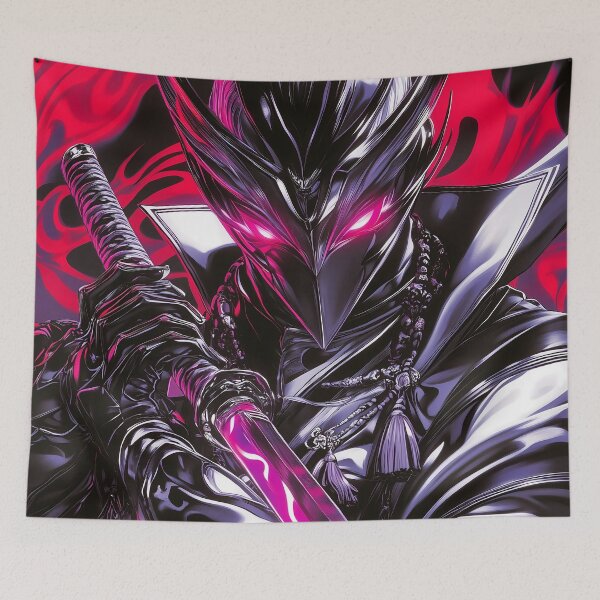 Item preview, Animal Dark Samurai Warrior Flaming Magenta Blade Piercing Neon Gaze designed and sold by bolleykoldl.