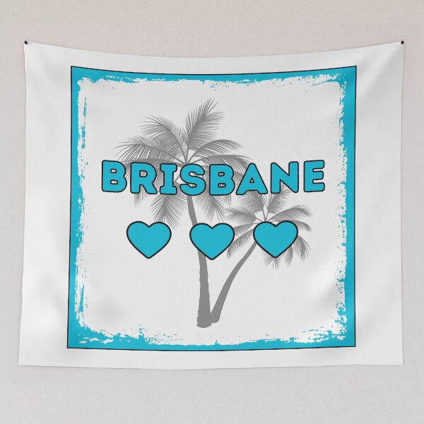 Item preview, Brisbane, The City I Love, Hearts, Queensland, Blue designed and sold by AASparksDesigns.