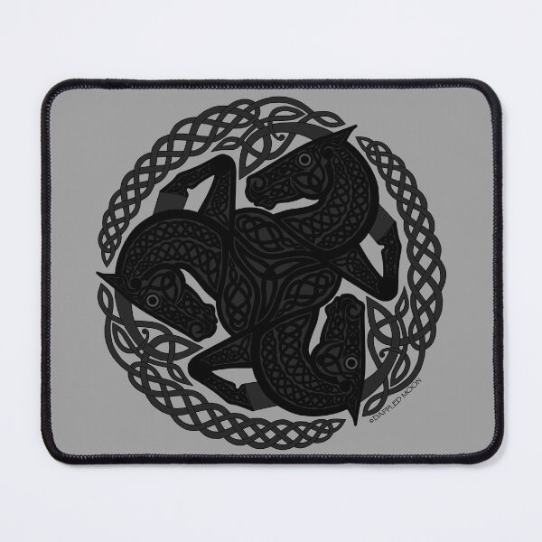 Item preview, Black Three Horse Celtic Knot designed and sold by DappledMoon.