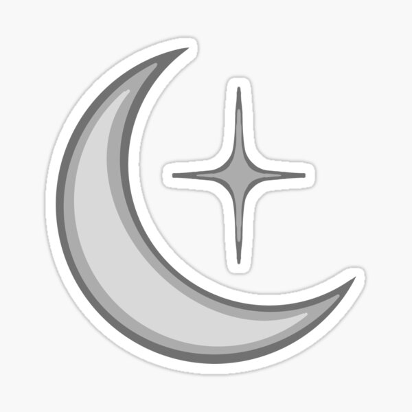 Item preview, Moon and Star (Greyscale) (Simple) designed and sold by PurplePrintsSup.