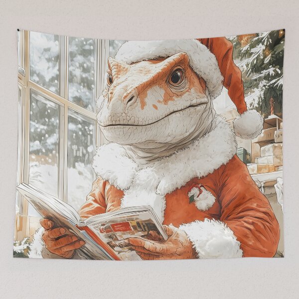 Item preview, Animal Toilet T-Rex Santa Cozy Reading Winter Window Scene Christmas Joy designed and sold by odcpappels.