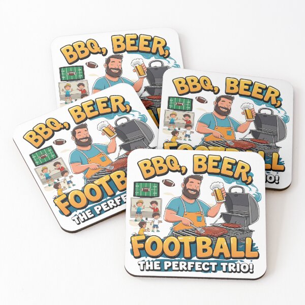 Item preview, "BBQ, Beer, and Football Father's Day T-Shirt | Funny Dad Gift" designed and sold by Glitchloom.