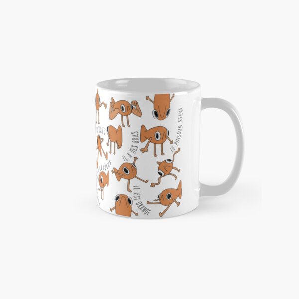 Aperçu de l'œuvre Tasse à café Steve « Il est orange », poisson TikTok orange, tasse à thé mème poisson français, cadeau drôle Le Poisson Steve Gag créée et vendue par JolinChinn.