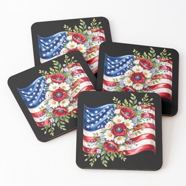 Item preview, Floral American Flag 4th of July Independence Floral Flag 4th of July designed and sold by TalalosART.
