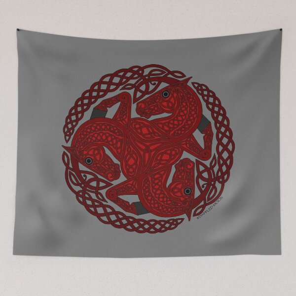 Item preview, Red Three Horse Celtic Knot designed and sold by DappledMoon.