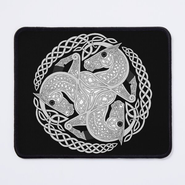 Item preview, White Three Horse Celtic Knot designed and sold by DappledMoon.