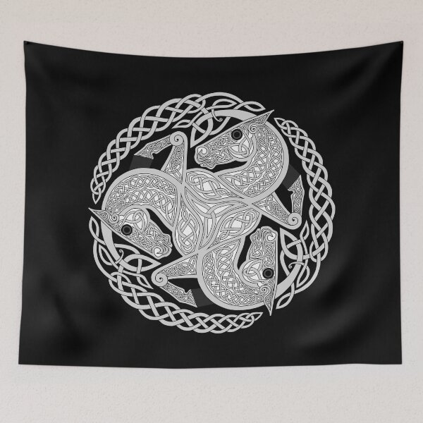 Item preview, White Three Horse Celtic Knot designed and sold by DappledMoon.
