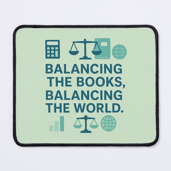 Item preview, Balancing the Books, Balancing the World – Funny Accountant Gift Design designed and sold by WorkBuddyGifts.
