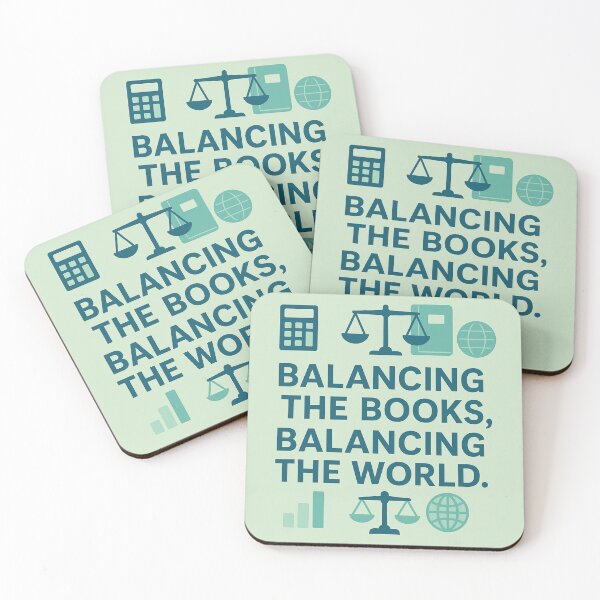 Item preview, Balancing the Books, Balancing the World – Funny Accountant Gift Design designed and sold by WorkBuddyGifts.
